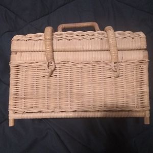 Wicker storage basket